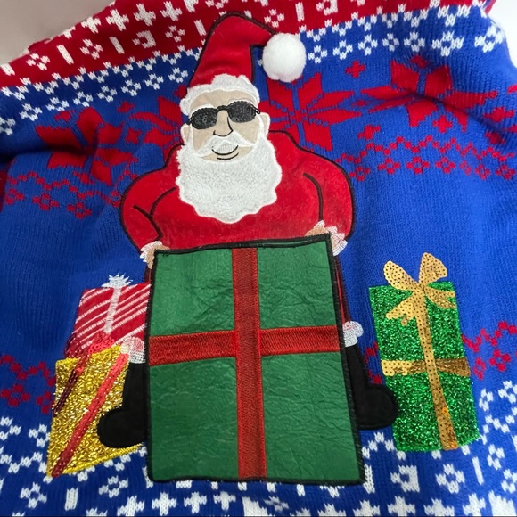 Jolly Sweater Santa Christmas 3D Sequins Embellished Unisex XL - Picture 7 of 12